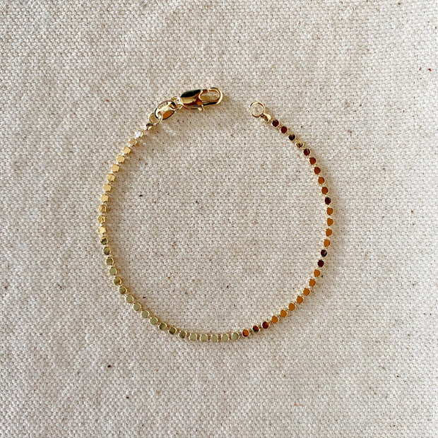 18k Gold Filled Dot Bracelet