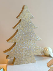 Distressed Gold Wood Tree