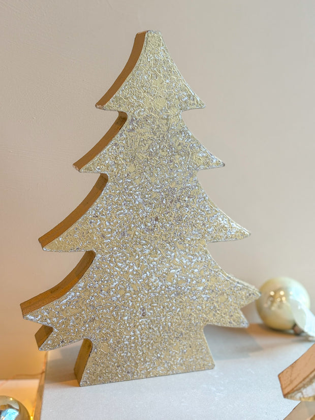 Distressed Gold Wood Tree
