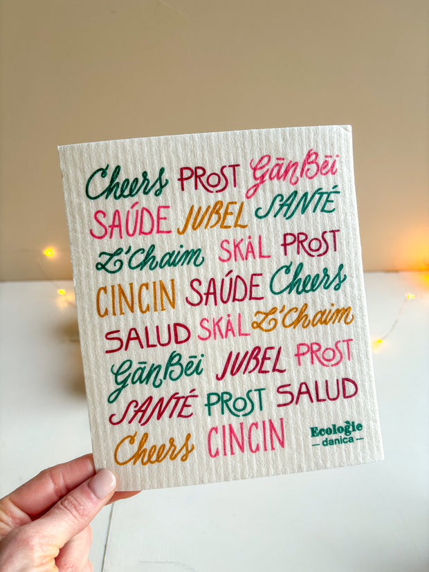 Cheers All Around Swedish Dishcloth