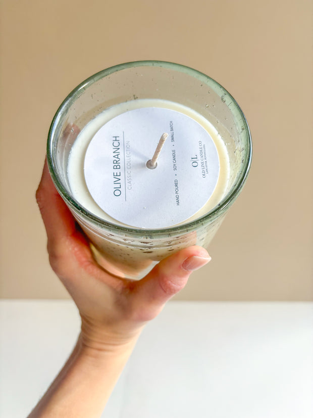 Olive Branch Gold Flecked Candle - 80 Hours Burn