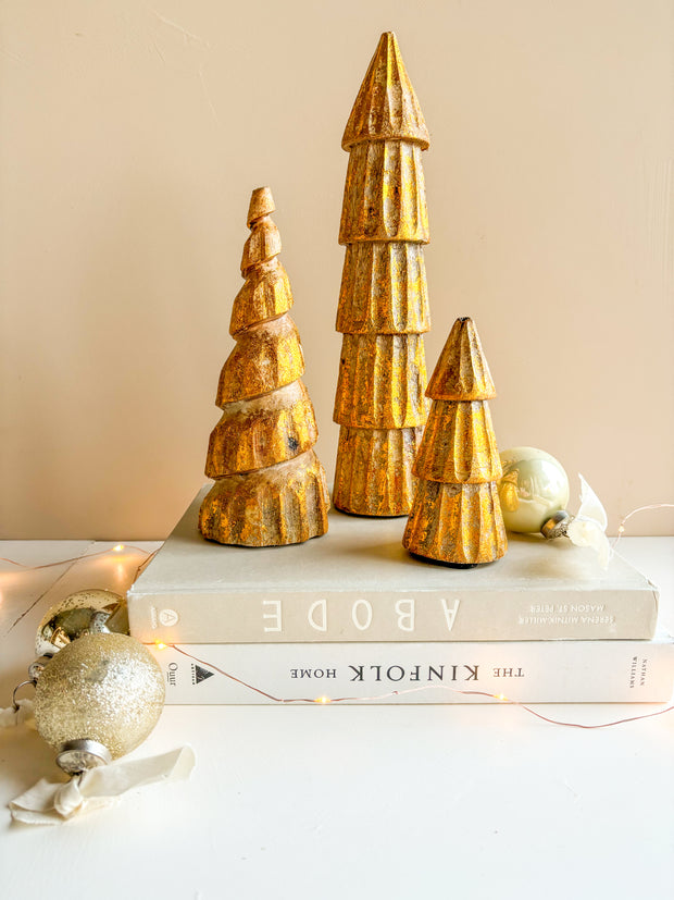 Gold Foil Wooden Trees - 3 Sizes