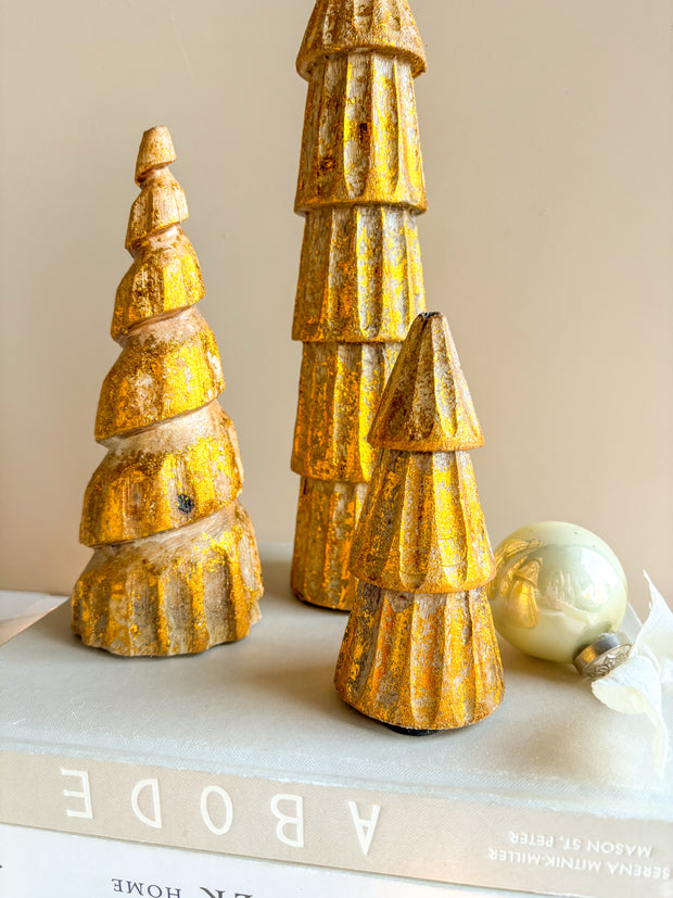Gold Foil Wooden Trees - 3 Sizes
