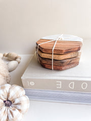 Marble + Acacia Wood Coaster