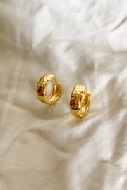 Gold Hammered Hoops - Hypoallergenic