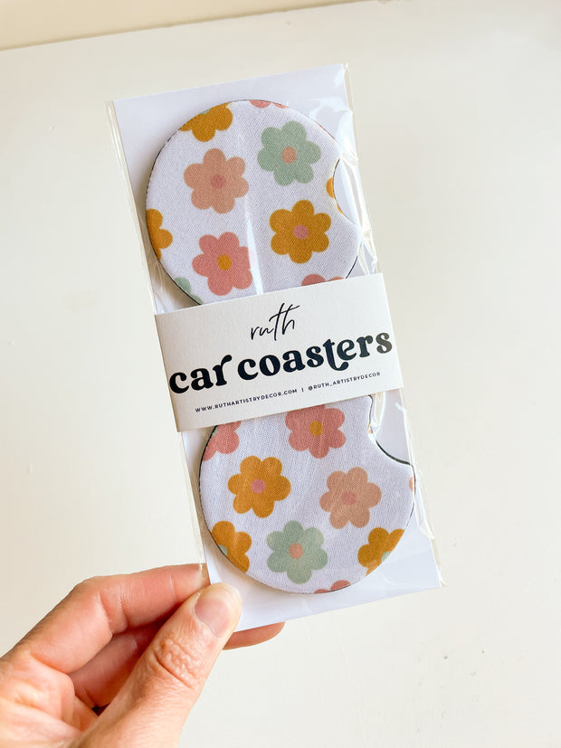 On-the-Go Car Coaster - Spring Daisies