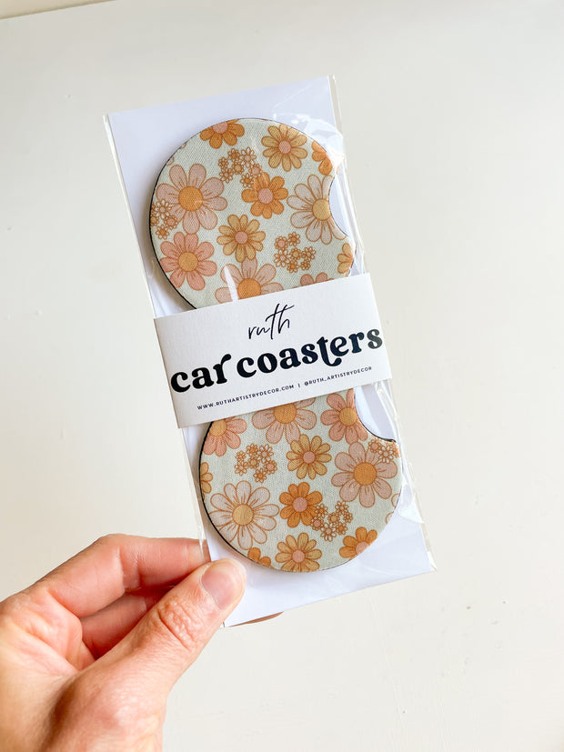 On-the-Go Car Coaster - Boho Florals