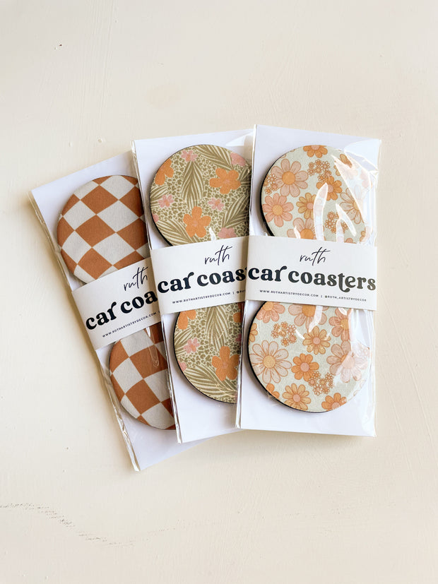 On-the-Go Car Coaster - Boho Florals