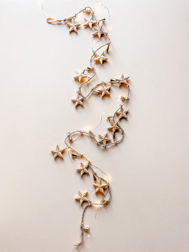 Wood Star + Bell Garland