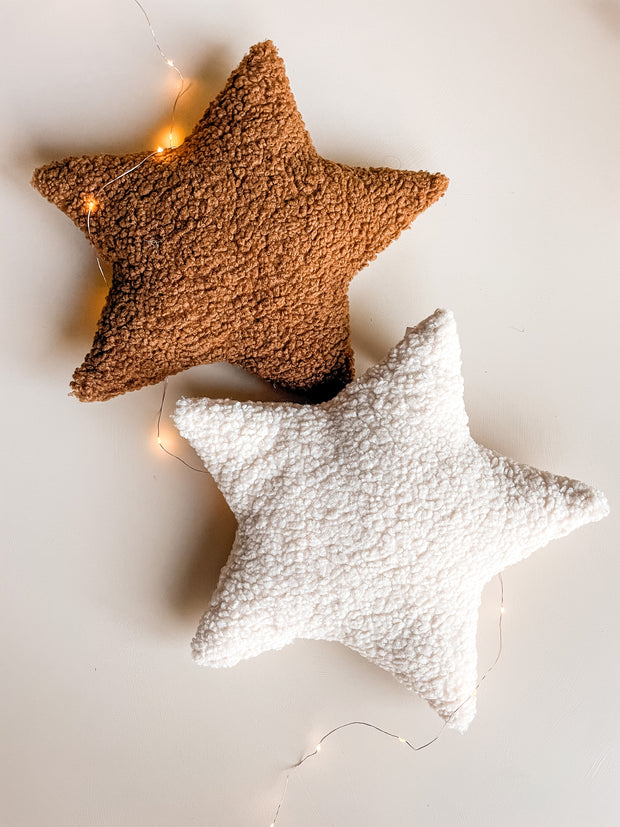 Shine Bright Sherpa Star Pillow - 2 Colors