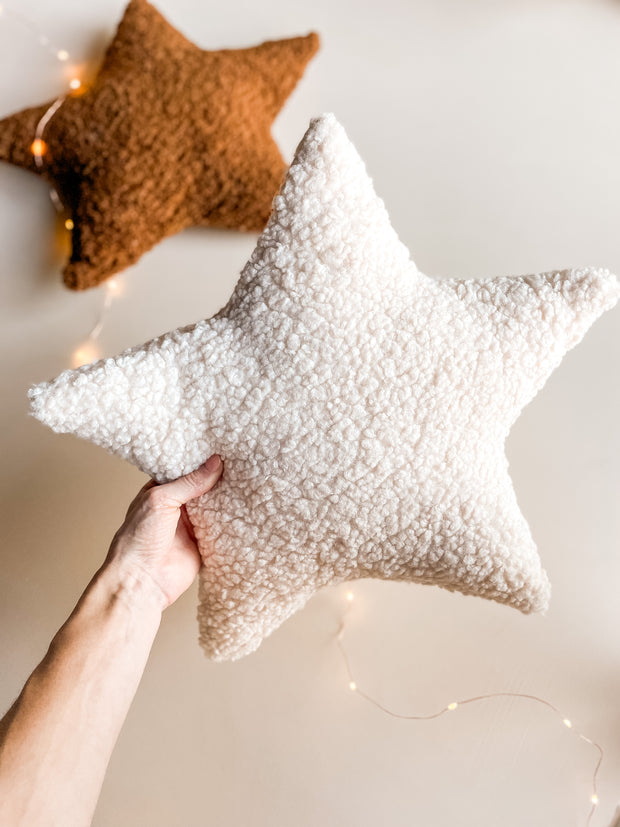 Shine Bright Sherpa Star Pillow - 2 Colors