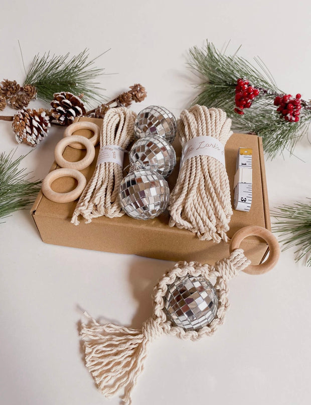 DIY Macrame Disco Ornament Kit