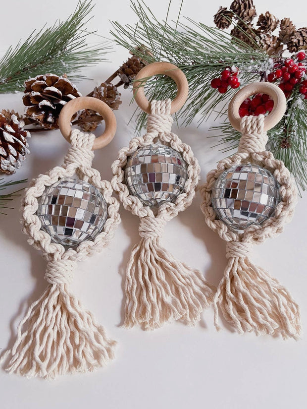 DIY Macrame Disco Ornament Kit