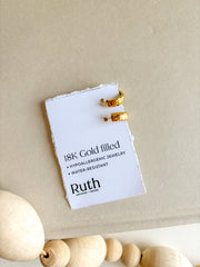 Gold Hammered Hoops - Hypoallergenic