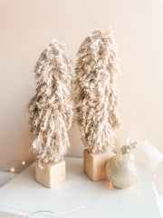 Tan Shaggy Yarn Tree- 2 sizes