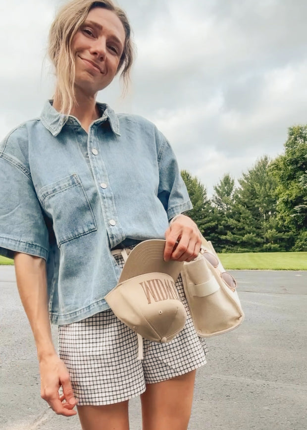 Off-Duty Short Sleeve Denim Button-Up