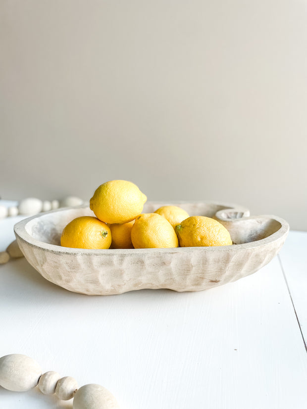 Slim Hand Carved Fruit Bowl