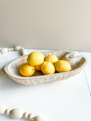 Slim Hand Carved Fruit Bowl