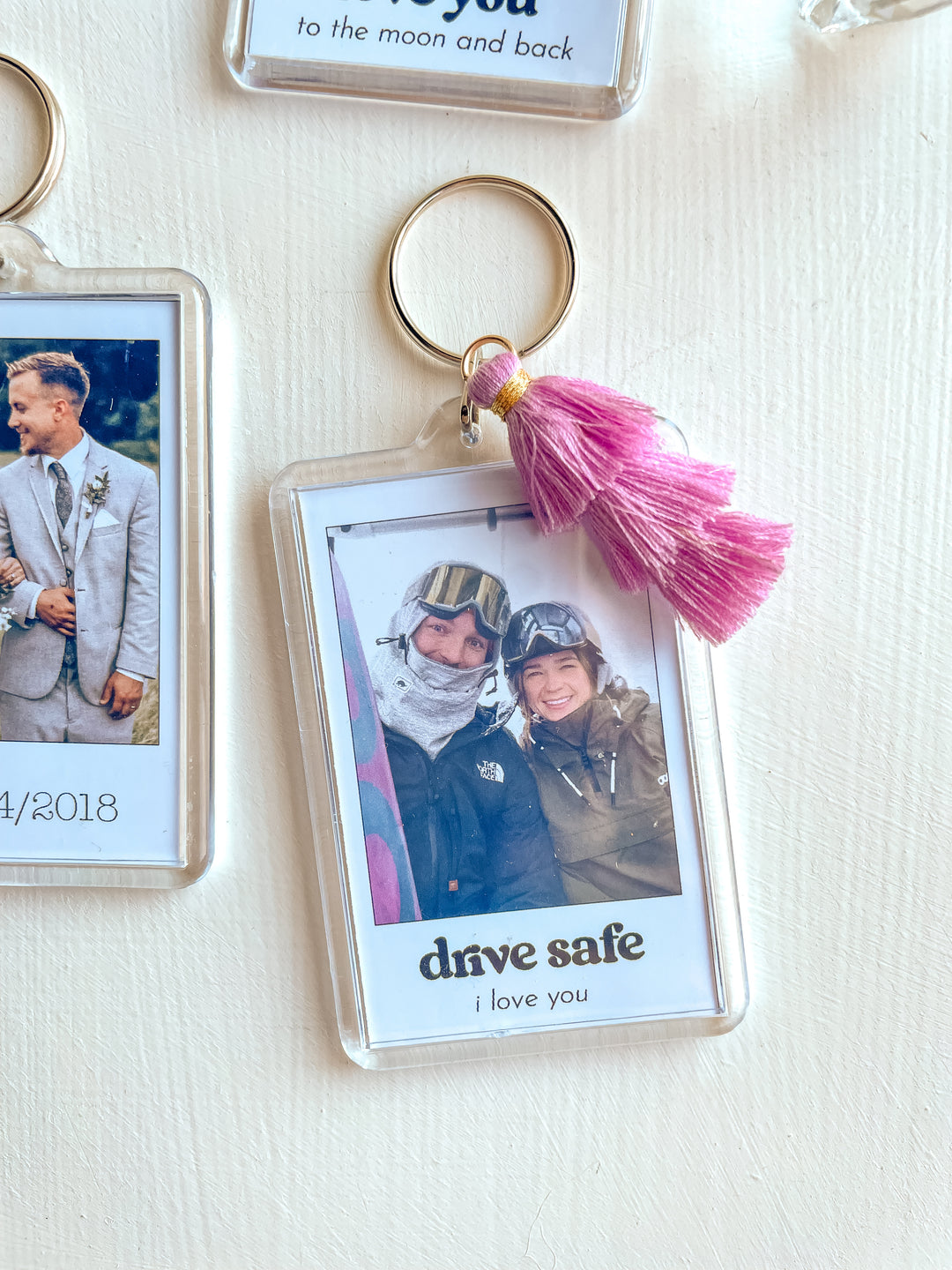 Photo Keychains Personalised Polaroid Keyring, Custom Photo