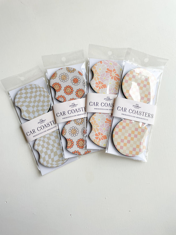 On-the-Go Car Coasters - Summer Florals