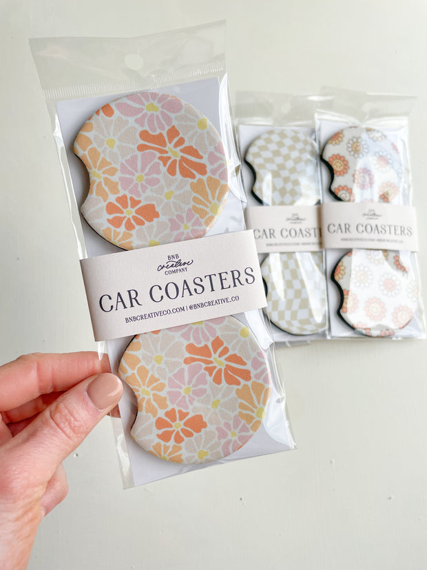 On-the-Go Car Coasters - Summer Florals