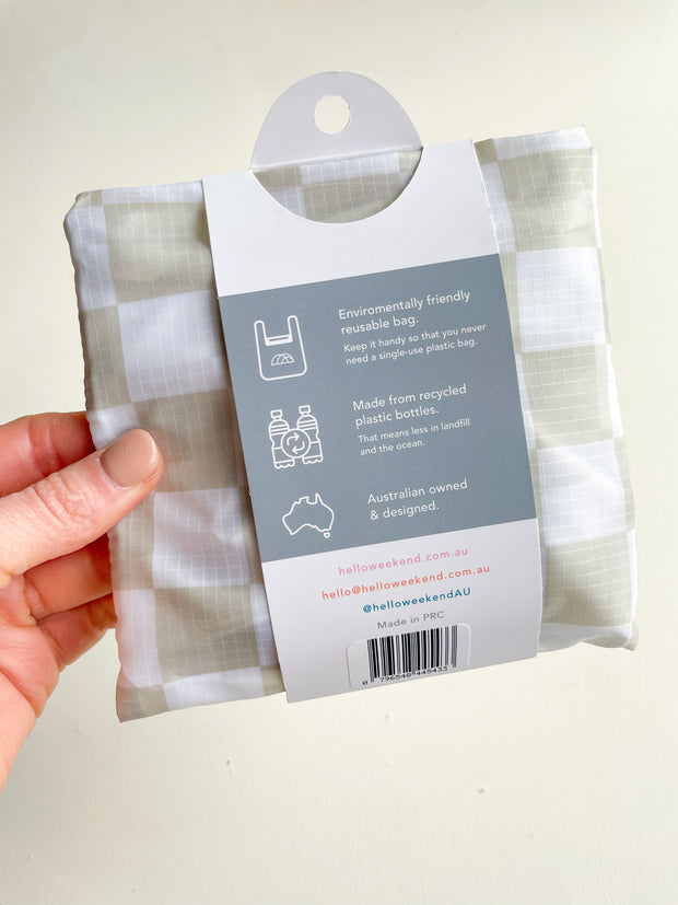 Fold-n-Go Shopper Bag - Neutral Check