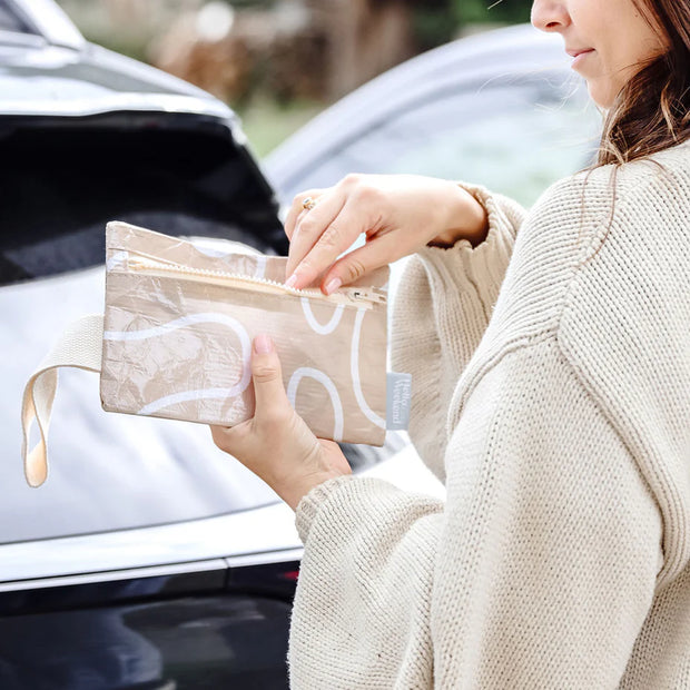 Phone Pouch - Neutral Wiggle Waves