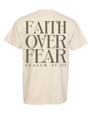 Faith Over Fear Graphic Tee - Ivory/Green