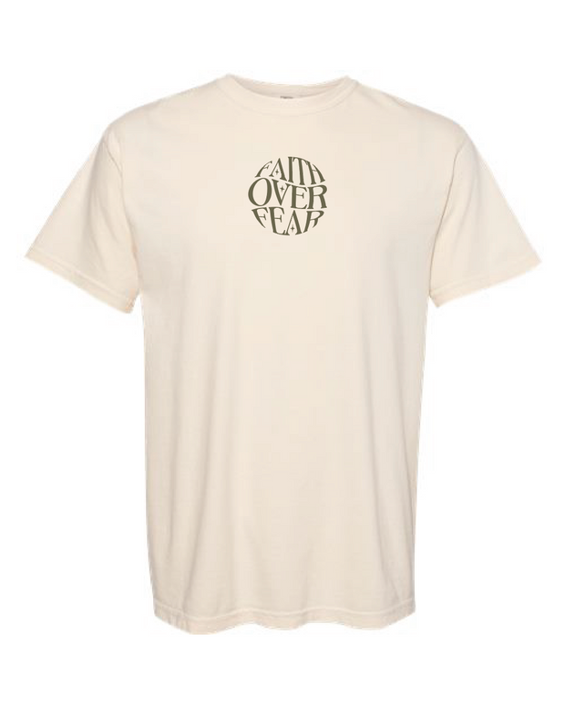 Faith Over Fear Graphic Tee - Ivory/Green