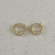 18k Gold Filled Flower Huggies Hoop Earrings