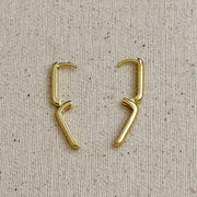 18k Gold Filled Oblong  Hoop Earrings
