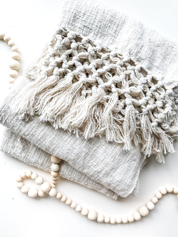 Cotton Fringe Throw
