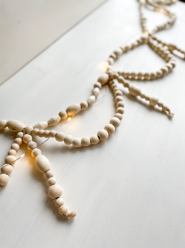 Scalloped Wood Bead Garland