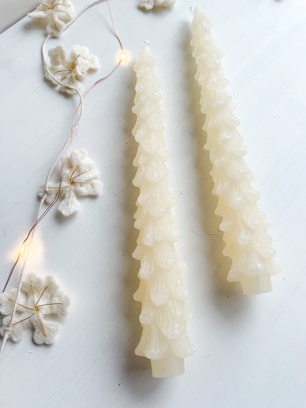 Tree Taper Candles - Set of 2
