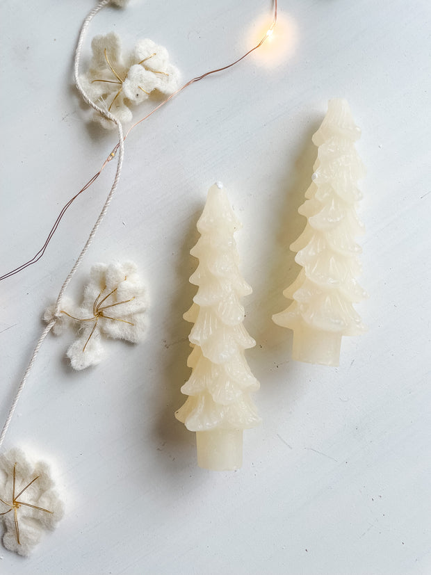 Mini Tree Taper Candles - Set of 2