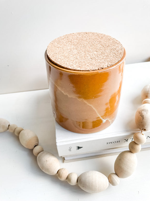 Earthenware Canister with Lid - Small