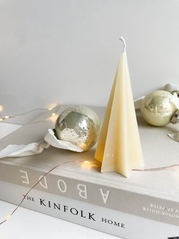 Modern Beeswax Candle Tree - Cream
