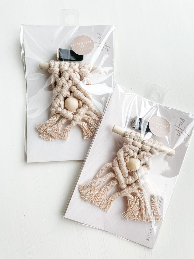Macrame Vent Clip Car DIffuser