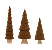 Cocoa Glitzen Tree - Set of 3